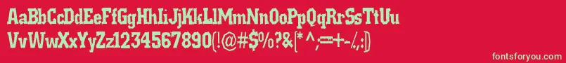 Ratmanbane Font – Green Fonts on Red Background