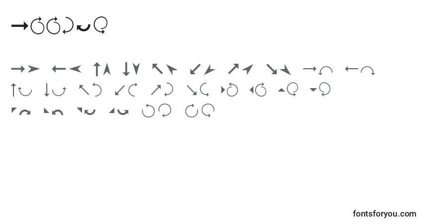 Schriftart Arrows (96179) – Alphabet, Zahlen, spezielle Symbole