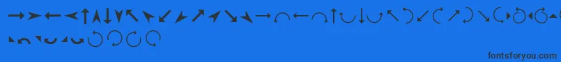 Fonte Arrows – fontes pretas em um fundo azul