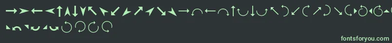 Czcionka Arrows – zielone czcionki na czarnym tle