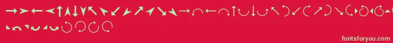 Arrows Font – Green Fonts on Red Background
