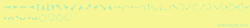Czcionka Arrows – zielone czcionki na żółtym tle