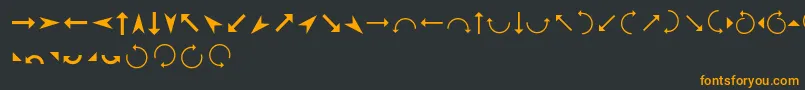 Czcionka Arrows – pomarańczowe czcionki na czarnym tle