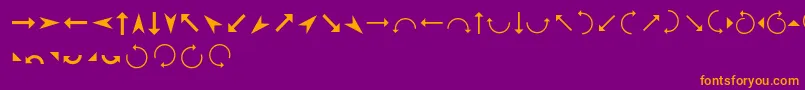 Arrows Font – Orange Fonts on Purple Background