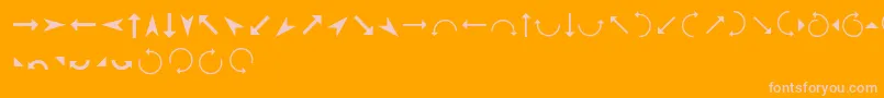 フォントArrows – オレンジの背景にピンクのフォント