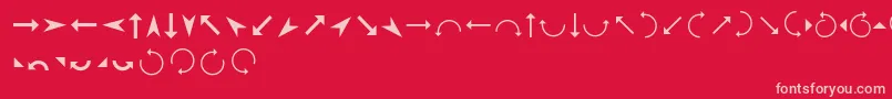 Arrows Font – Pink Fonts on Red Background