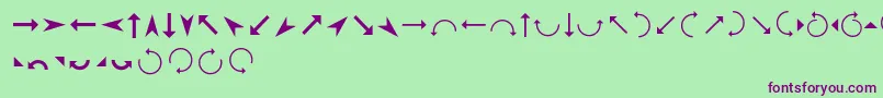 Fonte Arrows – fontes roxas em um fundo verde