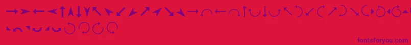 Arrows Font – Purple Fonts on Red Background