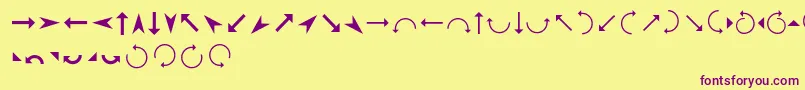 Arrows Font – Purple Fonts on Yellow Background