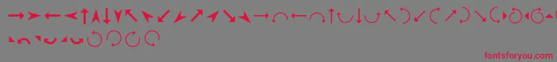 Czcionka Arrows – czerwone czcionki na szarym tle