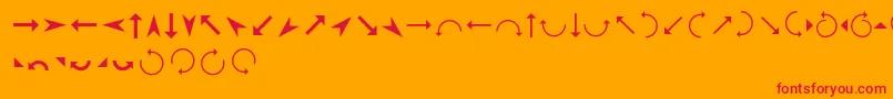 Więcej informacji o czcionce Arrows Czcionka Arrows – czerwone czcionki na pomarańczowym tle