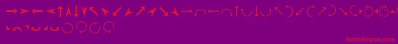 Arrows Font – Red Fonts on Purple Background