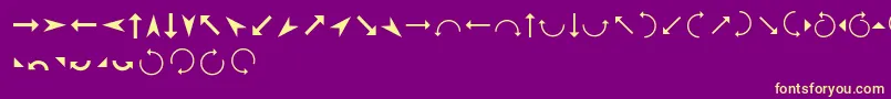 Arrows Font – Yellow Fonts on Purple Background