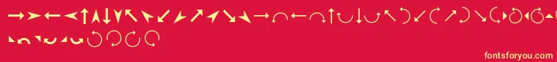 Arrows Font – Yellow Fonts on Red Background