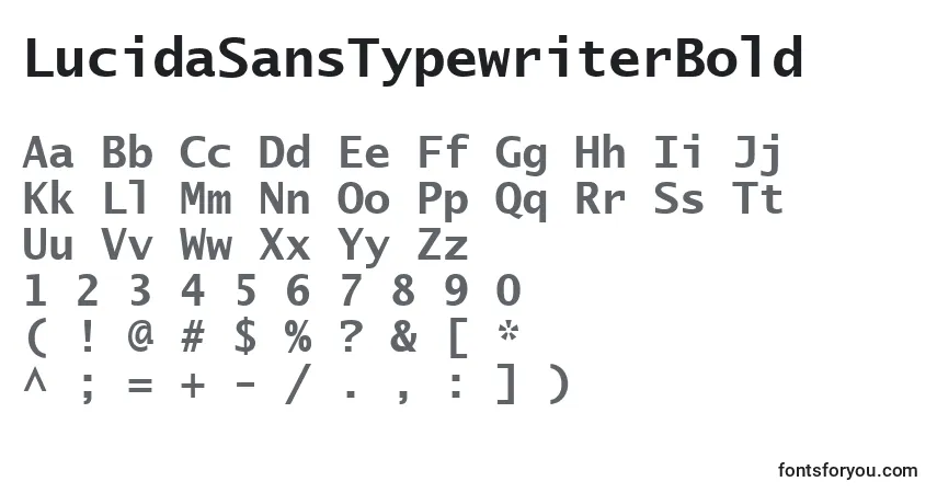 Шрифт LucidaSansTypewriterBold – алфавит, цифры, специальные символы
