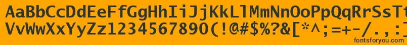 Czcionka LucidaSansTypewriterBold – czarne czcionki na pomarańczowym tle