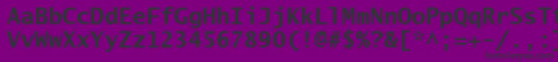 Czcionka LucidaSansTypewriterBold – czarne czcionki na fioletowym tle