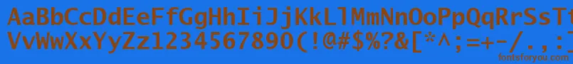 Czcionka LucidaSansTypewriterBold – brązowe czcionki na niebieskim tle