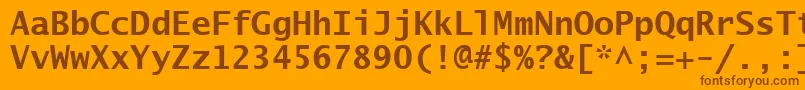 Czcionka LucidaSansTypewriterBold – brązowe czcionki na pomarańczowym tle