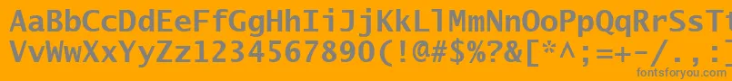 Czcionka LucidaSansTypewriterBold – szare czcionki na pomarańczowym tle