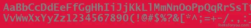 フォントLucidaSansTypewriterBold – 赤い背景に灰色の文字