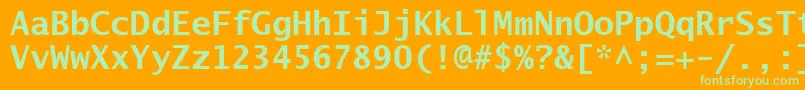 Czcionka LucidaSansTypewriterBold – zielone czcionki na pomarańczowym tle