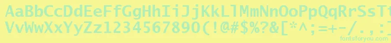 LucidaSansTypewriterBold-Schriftart – Grüne Schriften auf gelbem Hintergrund