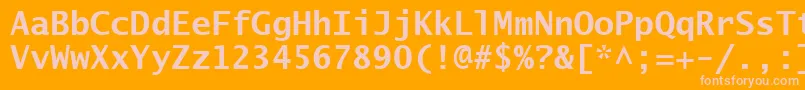 フォントLucidaSansTypewriterBold – オレンジの背景にピンクのフォント