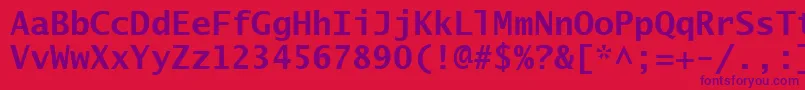 Шрифт LucidaSansTypewriterBold – фиолетовые шрифты на красном фоне