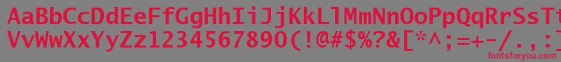 フォントLucidaSansTypewriterBold – 赤い文字の灰色の背景