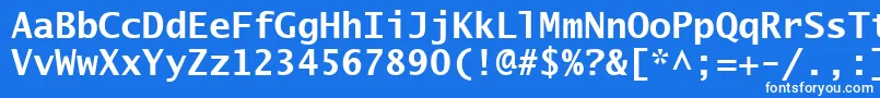 Шрифт LucidaSansTypewriterBold – белые шрифты на синем фоне