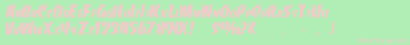 Czcionka Baste – różowe czcionki na zielonym tle