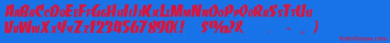 Baste Font – Red Fonts on Blue Background