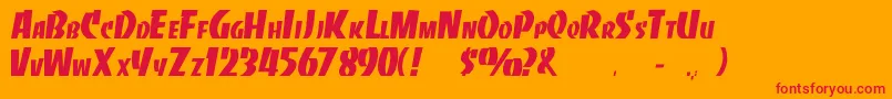 Baste Font – Red Fonts on Orange Background