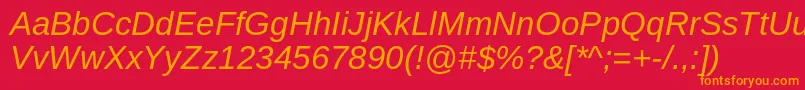 More about ArimoItalic Font ArimoItalic Font – Orange Fonts on Red Background