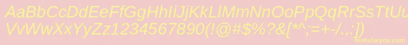 ArimoItalic Font – Yellow Fonts on Pink Background