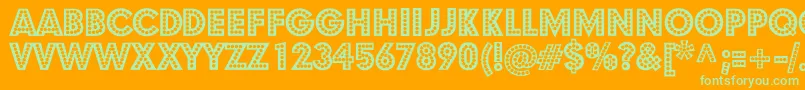 Budmo Font – Green Fonts on Orange Background