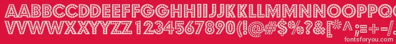 Budmo Font – Pink Fonts on Red Background