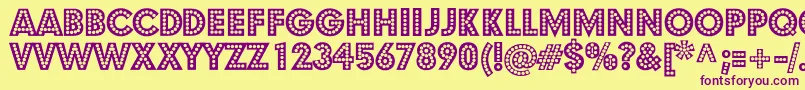 Budmo Font – Purple Fonts on Yellow Background