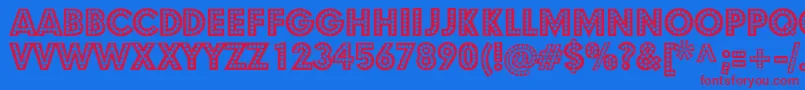 Budmo Font – Red Fonts on Blue Background