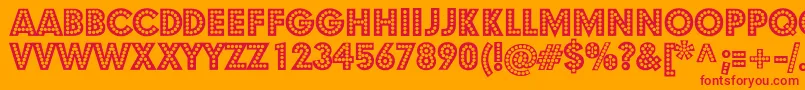 Budmo Font – Red Fonts on Orange Background