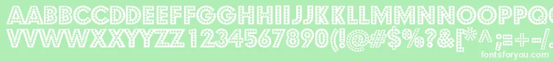 Budmo Font – White Fonts on Green Background