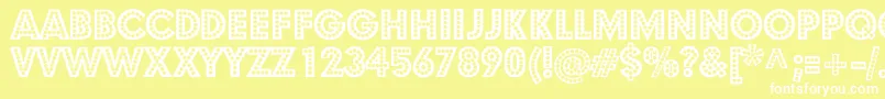 Budmo Font – White Fonts on Yellow Background