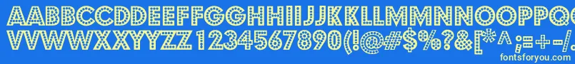 Budmo Font – Yellow Fonts on Blue Background