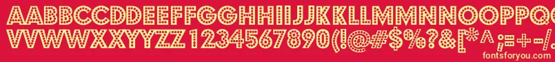 Budmo Font – Yellow Fonts on Red Background