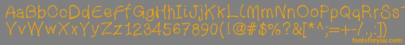 フォント123bambou – オレンジの文字は灰色の背景にあります。