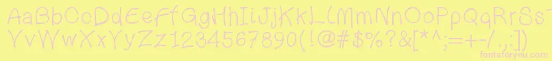 123bambou-fontti – vaaleanpunaiset fontit keltaisella taustalla