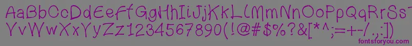 123bambou-fontti – violetit fontit harmaalla taustalla