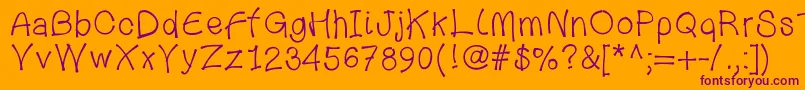フォント123bambou – オレンジの背景に紫のフォント
