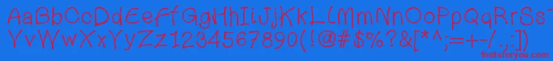 フォント123bambou – 赤い文字の青い背景